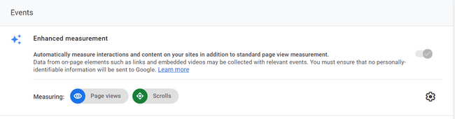 Located under events, for enhanced measurement DAP had turned on page views and scrolls.